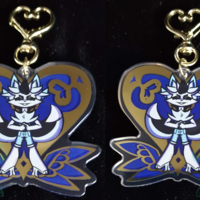 Hot Gold Stamped Keychain - Takehiko The Somali Cat - Thumbnail 1