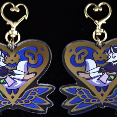 Hot gold stamped keychain - maria the arctic fox