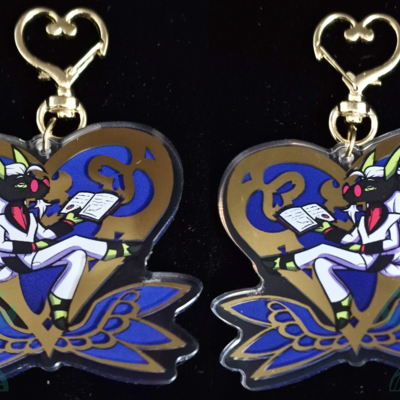 Hot gold stamped keychain - shaun the hybrid ibex goat