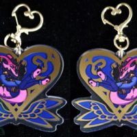 Hot Gold Stamped Keychain - Valerious The Water / Air Dragon - Thumbnail 1