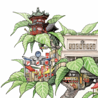 "Ueno: Yamanote Bonsai" A4 Print - Thumbnail 1