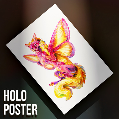 Rosy Maple Fox - Premium Holographic Poster