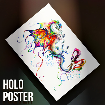 Kite dragon - premium holographic poster