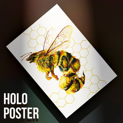 Honey Bee Dragon - Premium Holographic Poster