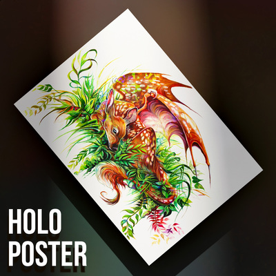 Fawn Dragon - Premium Holographic Poster