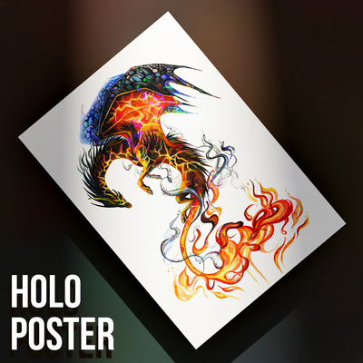 Lava Dragon - Premium Holographic Poster