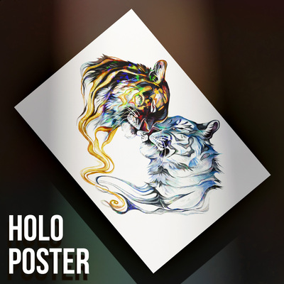 Duality Tigers - Premium Holographic Poster