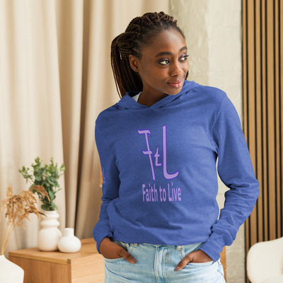 Purple Faith to Live-FtL Brand Hooded Long-Sleeve Tee