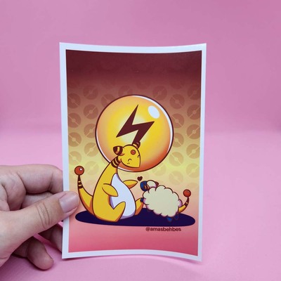 Po Kemon Mini Prints (Ampharos & Mareep)