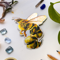 Honey Bee Dragon - Jumbo Holo Sticker - Thumbnail 3