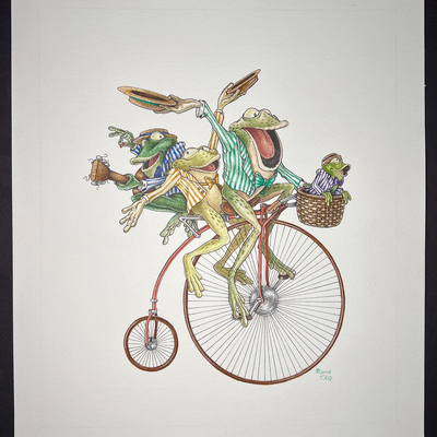 The froggy quartet- original illustration