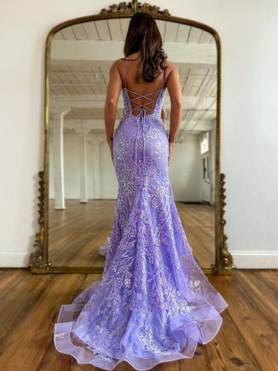 Lace Mermaid Scoop Prom Dress, PD230143