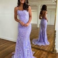 Lace Mermaid Scoop Prom Dress, PD230143 - Thumbnail 1