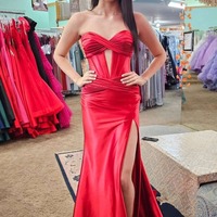 Long Sweetheart Satin Mermaid Prom Dress, PD230166 - Thumbnail 3
