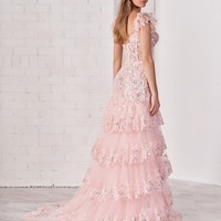 Long Sheath Off the Shoulder Lace-up Back Prom Dress, PD230177 - Thumbnail 1