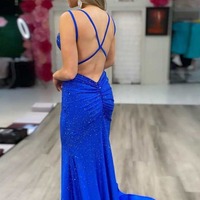V Neck Mermaid Beaded Jersey Prom Dress, PD230185 - Thumbnail 1