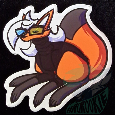 Acrylic animal magnet - trevor the android maned wolf