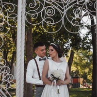 A-Line Scoop with Plunging Back robe mariage femme Sweep Train Bodice Wedding Dress - Thumbnail 1