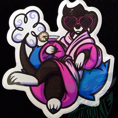 Acrylic animal magnet - javier the poodle dog