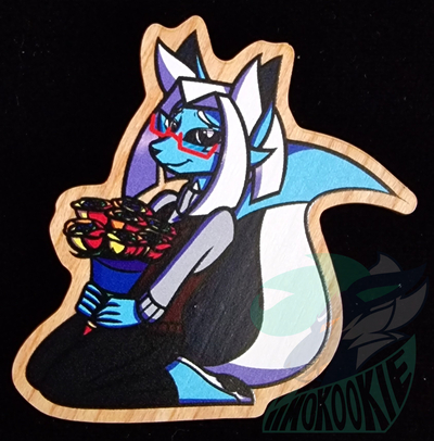 Wooden Pin - Pride Flag - Furry / Anthro - Lawrence The Somali Cat