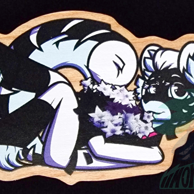 Wooden pin - demisexual flag - furry / anthro - shuji the sumatran tiger
