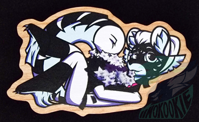 Wooden Pin - Demisexual Flag - Furry / Anthro - Shuji The Sumatran Tiger