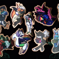 Wooden Pin - Bisexual Flag - Furry / Anthro - Javier The Poodle Dog - Thumbnail 2