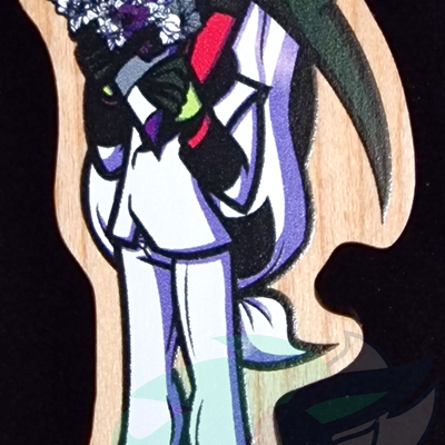 Wooden pin - ace flag - furry / anthro - shaun the hybrid ibex goat