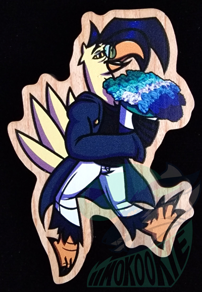 Wooden Pin - Gay / Men Loving Men Flag - Furry / Anthro - Cormando The Bald Eager