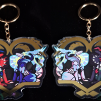 Koraidon & Miraidon - Tire bump - Double-sided Keychain - Hot Gold Stamped - Thumbnail 2