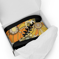 Retro Flowers Womens high top canvas shoes - Thumbnail 5