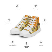Retro Flowers Womens high top canvas shoes - Thumbnail 8
