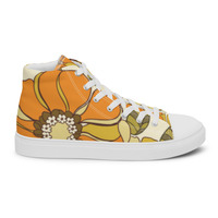 Retro Flowers Womens high top canvas shoes - Thumbnail 10