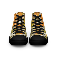 Retro Flowers Womens high top canvas shoes - Thumbnail 15