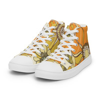 Retro Flowers Womens high top canvas shoes - Thumbnail 23