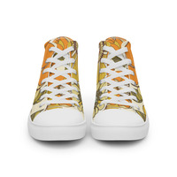 Retro Flowers Womens high top canvas shoes - Thumbnail 24