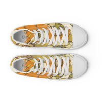 Retro Flowers Womens high top canvas shoes - Thumbnail 25