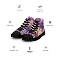 Retro Palms Mens high top canvas shoes - Thumbnail 2