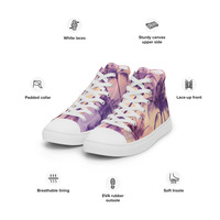 Retro Palms Mens high top canvas shoes - Thumbnail 4