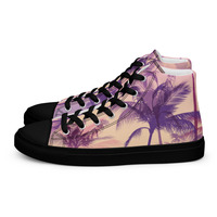 Retro Palms Mens high top canvas shoes - Thumbnail 8