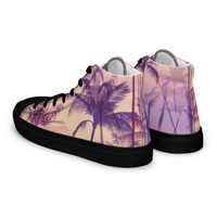Retro Palms Mens high top canvas shoes - Thumbnail 10