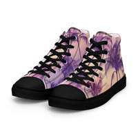 Retro Palms Mens high top canvas shoes - Thumbnail 11
