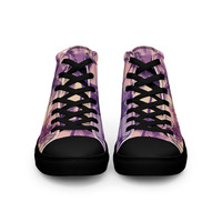 Retro Palms Mens high top canvas shoes - Thumbnail 12