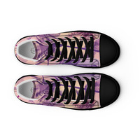 Retro Palms Mens high top canvas shoes - Thumbnail 13