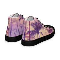 Retro Palms Mens high top canvas shoes - Thumbnail 15
