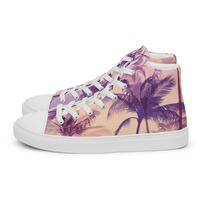 Retro Palms Mens high top canvas shoes - Thumbnail 16
