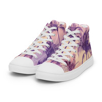 Retro Palms Mens high top canvas shoes - Thumbnail 19