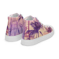 Retro Palms Mens high top canvas shoes - Thumbnail 23