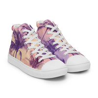 Retro Palms Mens high top canvas shoes - Thumbnail 24