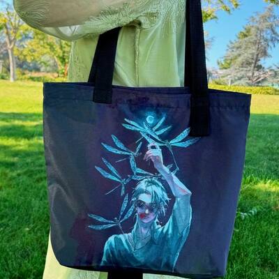 Zippered eco bag - dragonflies